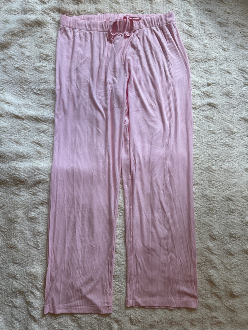 SKIMS Light Pink Relaxed Ribbed Lounge Pants